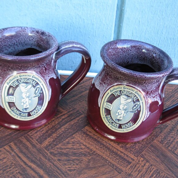 The Original Pancake House Pottery Mugs Cups Set Of Two - Picture 1 of 3